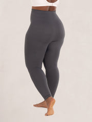 Shaping leggings close up of waistband anti-roll silicone grip technology