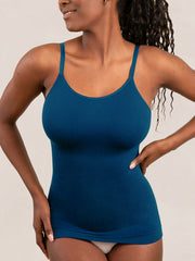 Atlantic navy blue shaping cami front view versatile layering piece