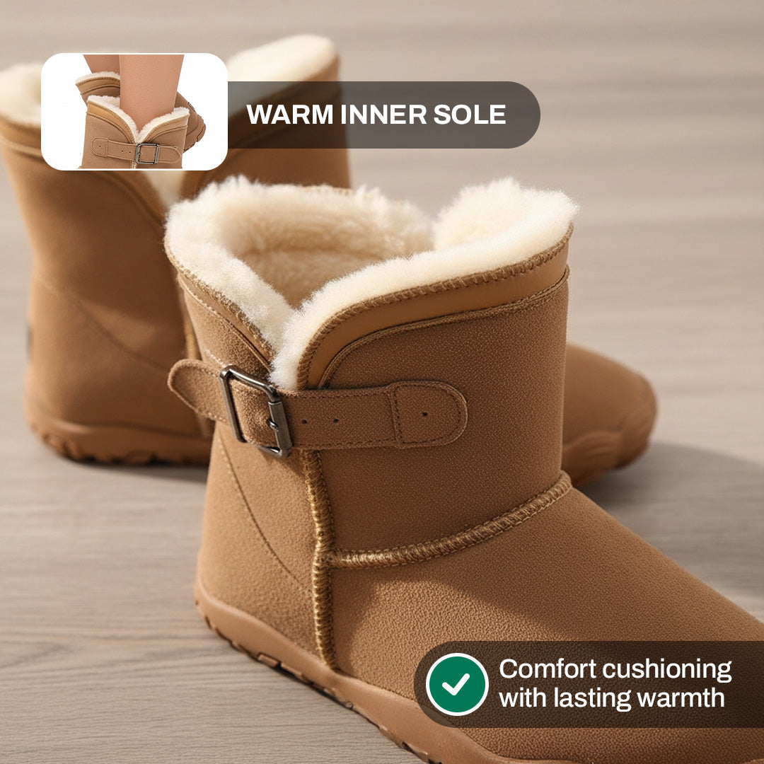 NordicSnug Barefoot Winter Boots wide toe box anatomy comparing natural toe splay vs cramped footwear
