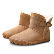 NordicSnug Waterproof Barefoot Winter Boots in Cozy Brown with soft faux fur lining and flexible grip sole