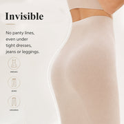 Shaping shorts worn under a fitted dress