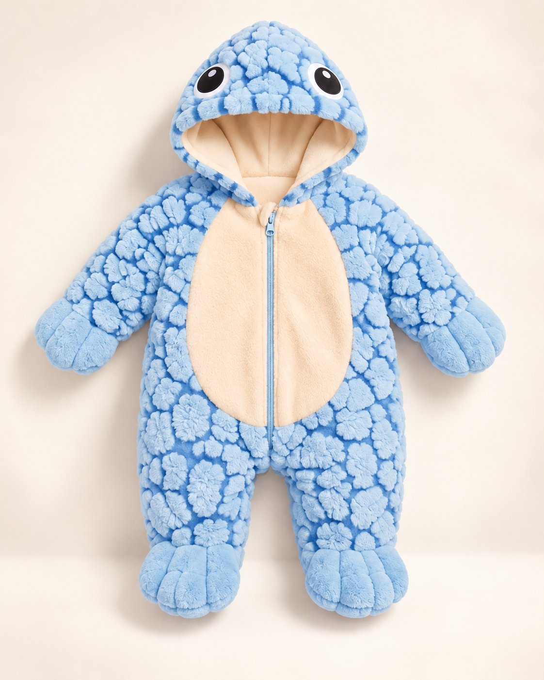 Family matching in AquaCuddle wearable turtle shell onesies in Olive, Blush and Sky colors