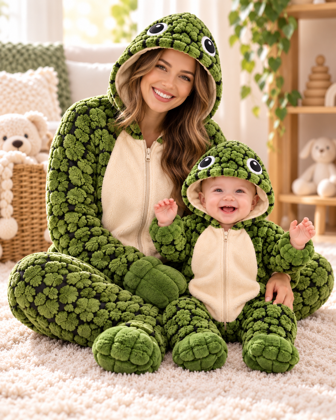 AquaCuddle wearable turtle onesie gift packaging and ready-to-snuggle presentation