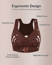 Cross Back Front Closure Wireless Posture Support Bra